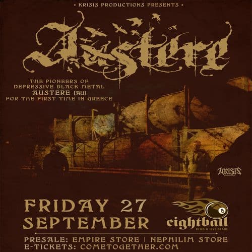 Austere Live in Thessaloniki -  The pioneers of Depressive black Metal for the first time in Greece!