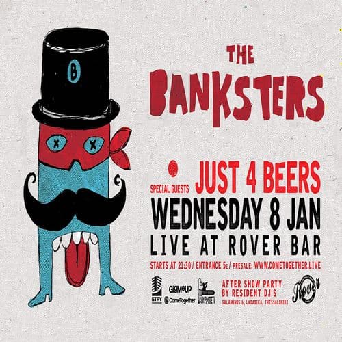 THE BANKSTERS // Special Guests JUST 4 BEERS στο Rover Bar