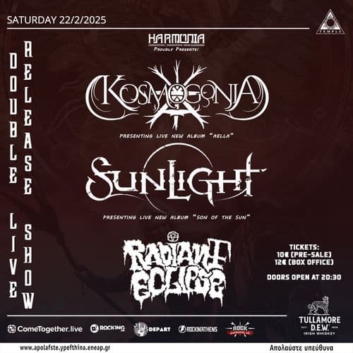 Kosmogonia ("Aella" album presentation) / Sunlight ("Son Of The Sun" album presentation) / Radiant Eclipse - live at Temple