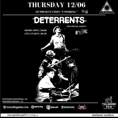 Deterrents "Unwiring" album presentation w/ special guests Nix - live at Temple
