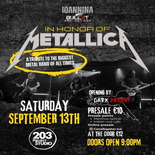 IN HONOR OF METALLICA LIVE AT STUDIO 203, IOANNINA 13/9/25