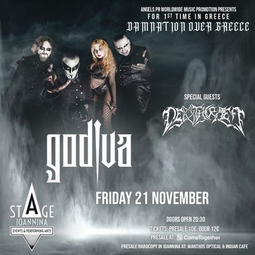 GODIVA - “DAMNATION OVER GREECE” + DEATHCRAEFT – Παρασκευή 21 Νοεμβρίου @ Stage live, Ιωάννινα