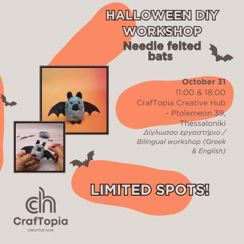 Halloween !!! Needle felted bats Online workshop